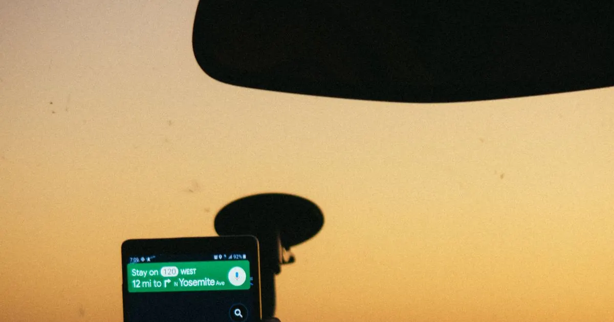 Google Maps navigation on a smartphone